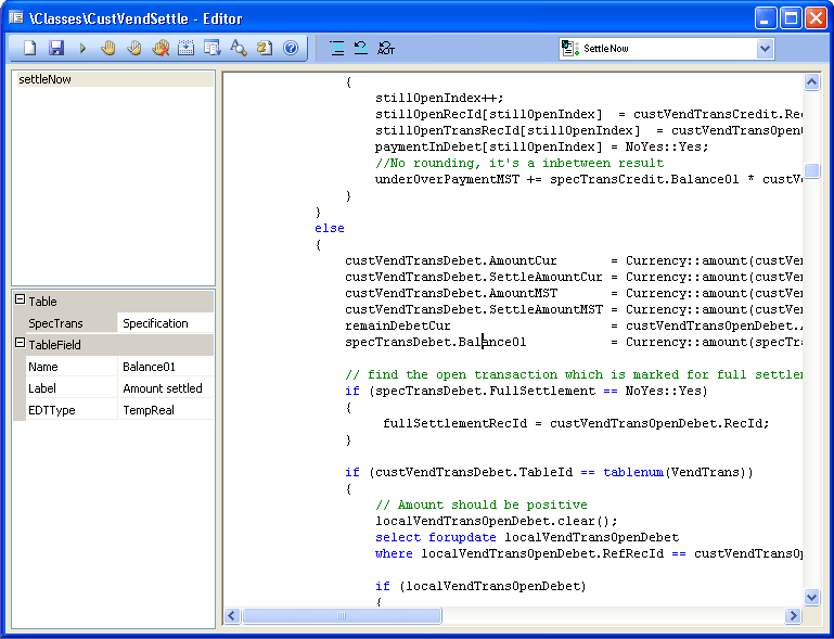 DAX Editor window